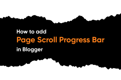 Page Scroll Progress Bar in Blogger