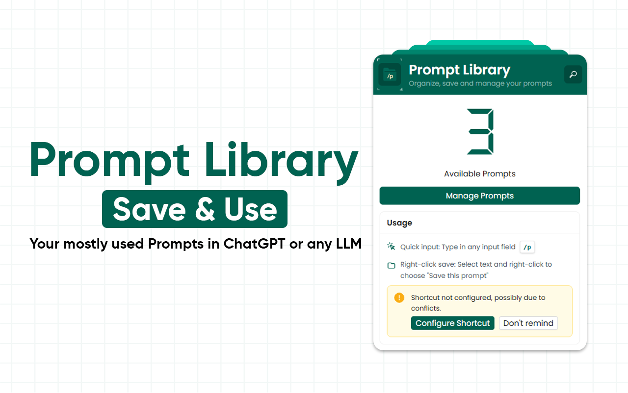Prompt Library: LLM Prompt Saver & Organizer