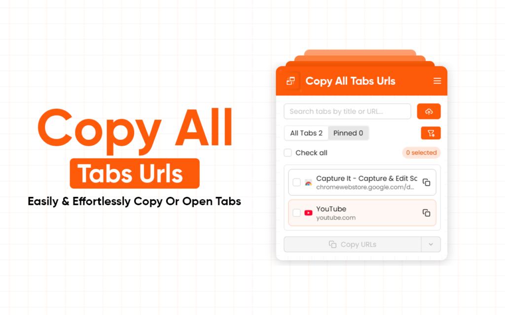 One Click Copy All Tabs URLs Browser Extension